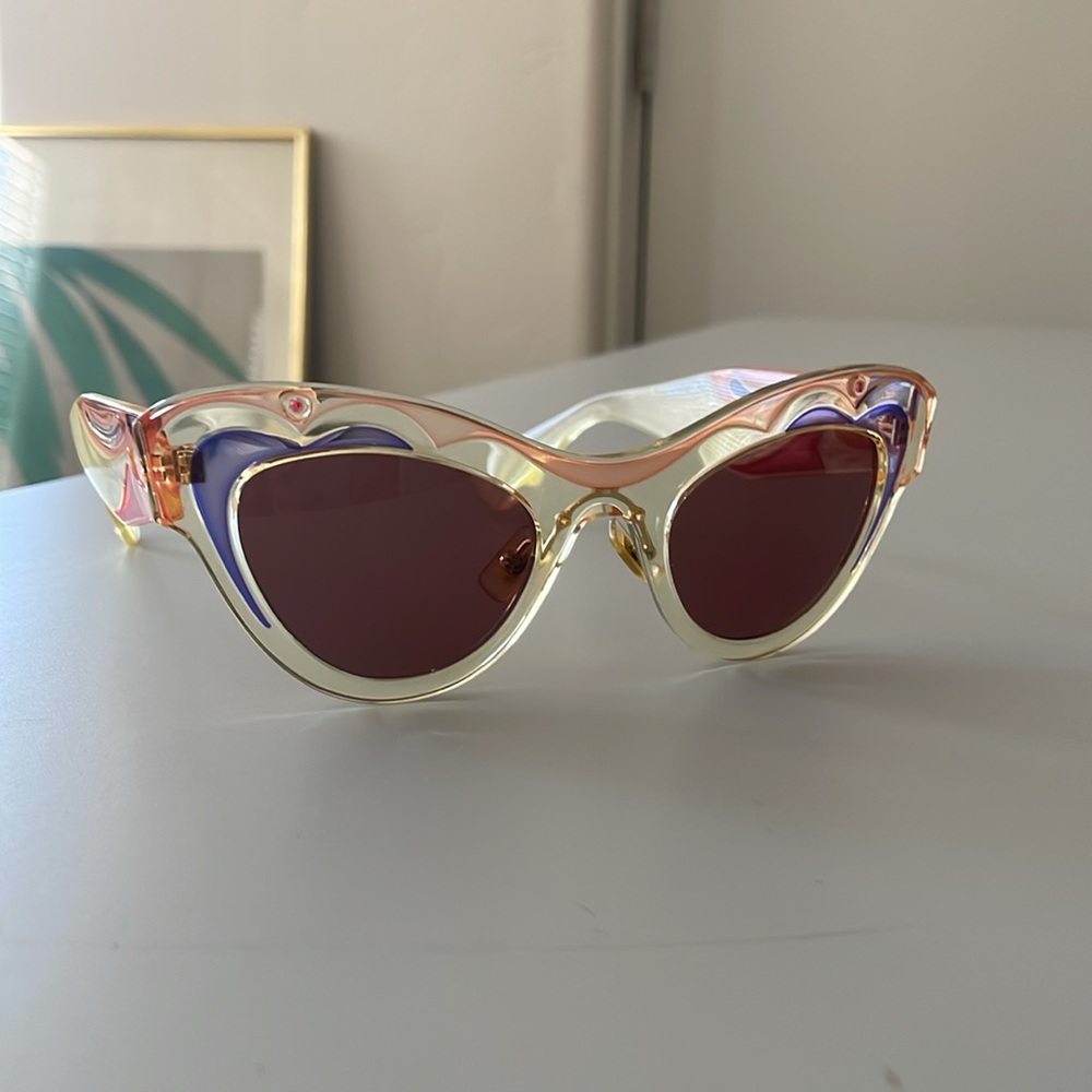 Miu miu cat eye sunglasses painted swirl retro vintage style